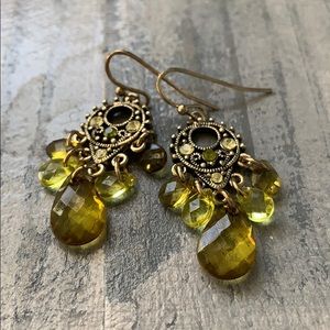 Green Rhinestone Earrings